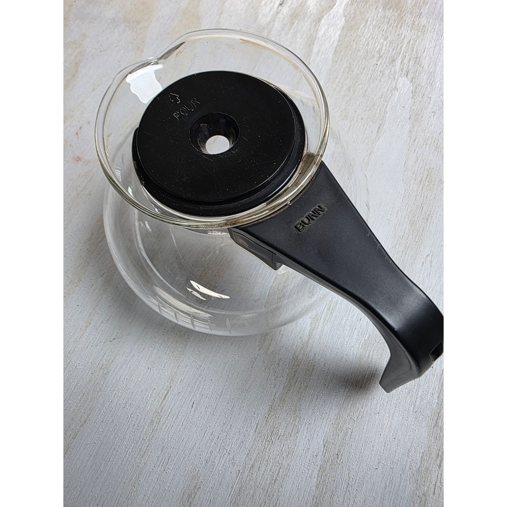 Bunn Glass Coffee Carafe Replacement Decanter with Black Handle and Lid Classic